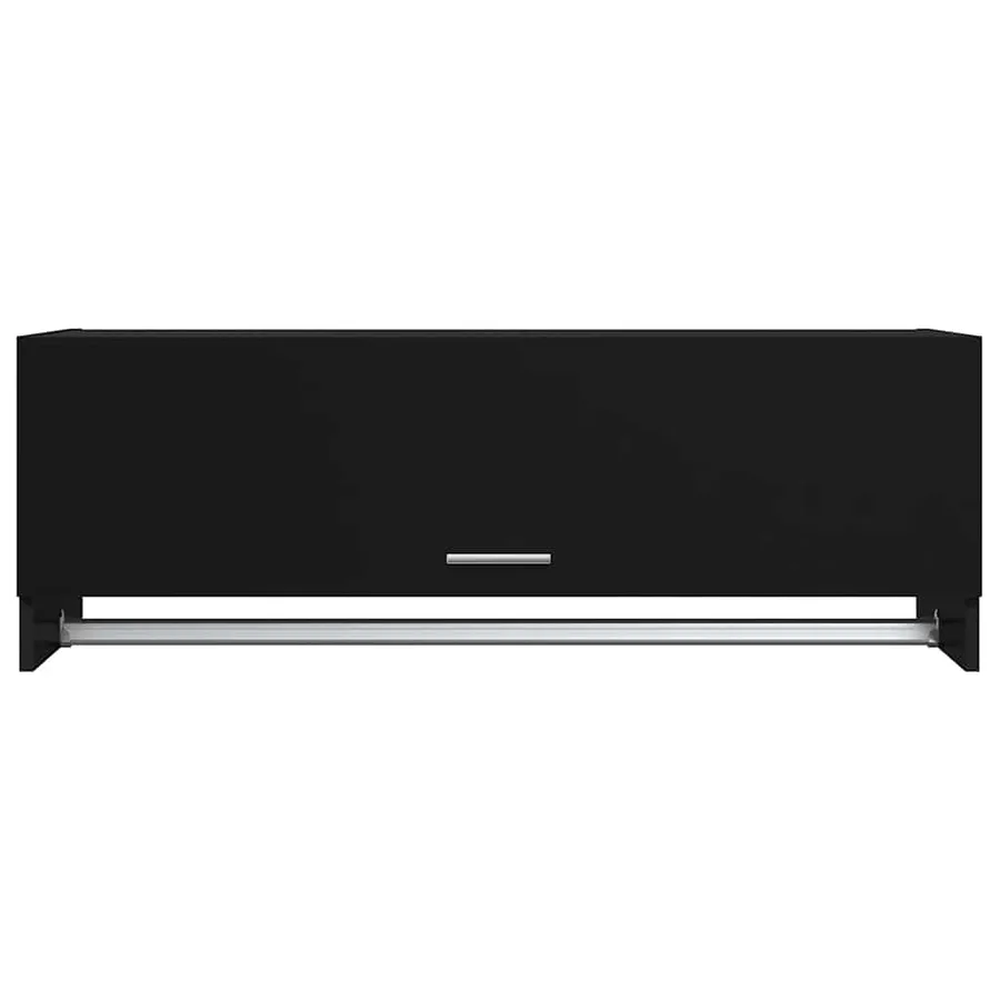 Garde-robe noir 100x32,5x35 cm bois d'ingénierie - 4