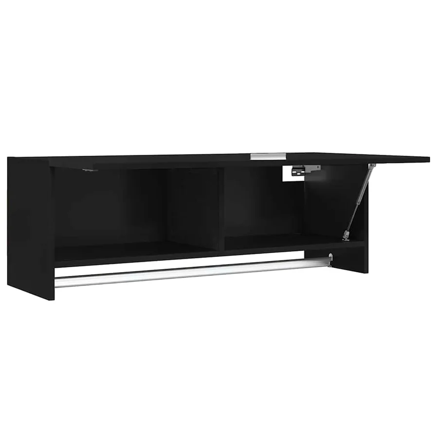Garde-robe noir 100x32,5x35 cm bois d'ingénierie - 5