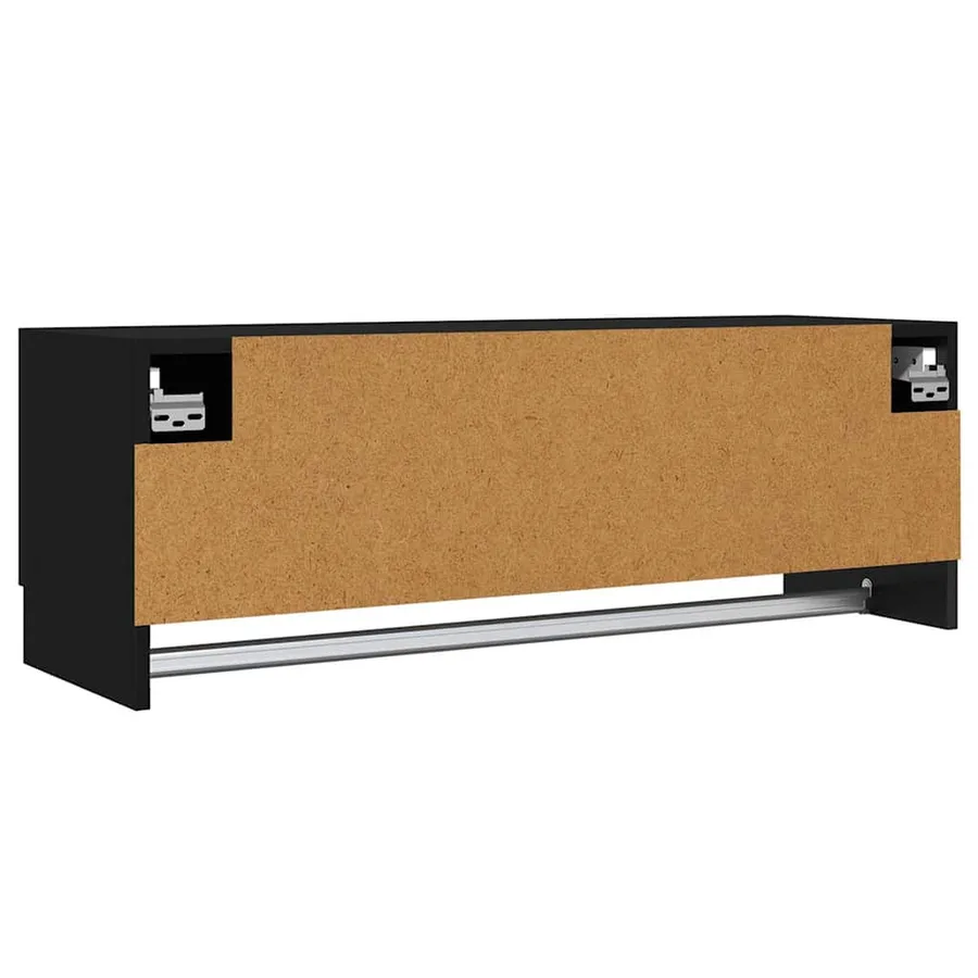 Garde-robe noir 100x32,5x35 cm bois d'ingénierie - 7