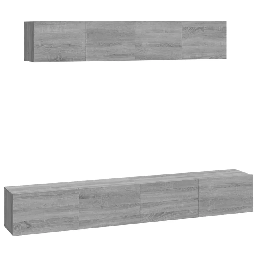 Ensemble de meubles TV 4 pcs Sonoma gris Bois d'ingénierie - 2