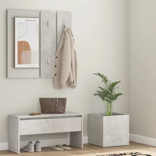 Ensemble de meubles de couloir Gris béton Bois d'ingénierie