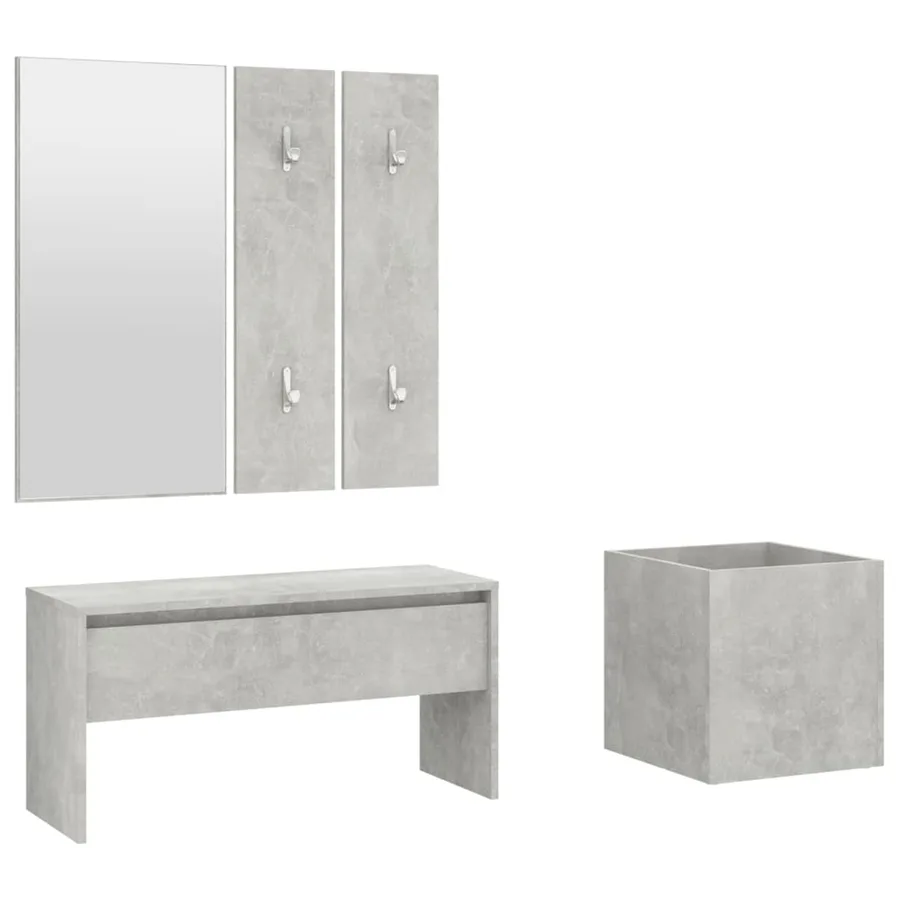 Ensemble de meubles de couloir Gris béton Bois d'ingénierie - 2