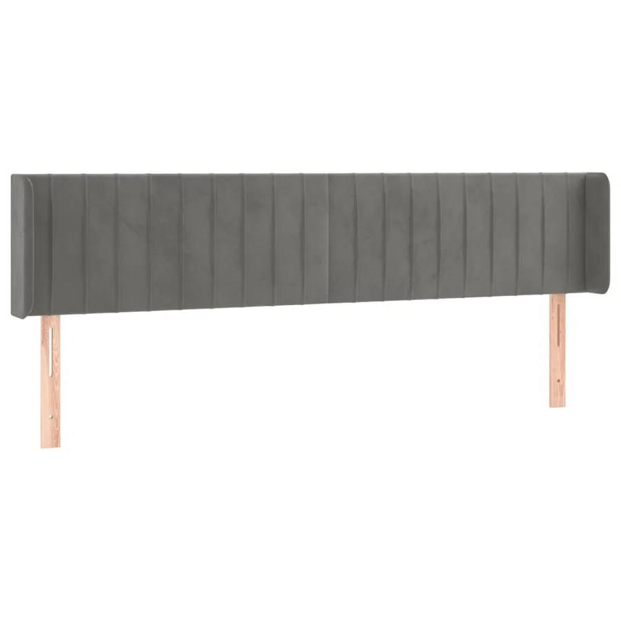 Tête de lit à LED Gris clair 163x16x78/88 cm Velours - 3
