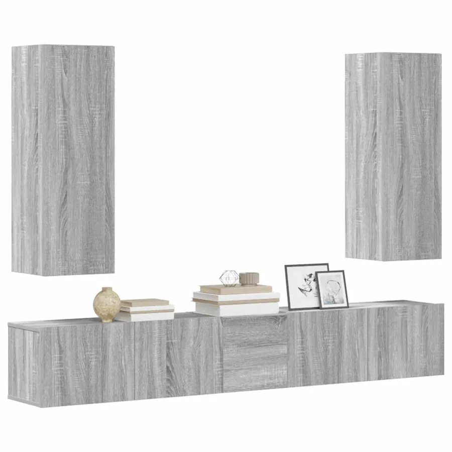 Ensemble de meubles TV 5 pcs Sonoma gris Bois d'ingénierie - 3