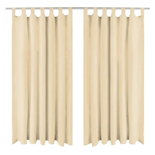 Rideau occultant avec boucles 2 pcs 140 x 225 cm Beige