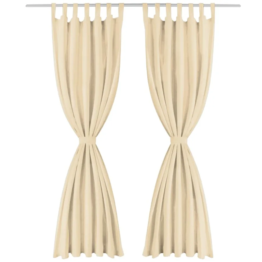 Rideau occultant avec boucles 2 pcs 140 x 225 cm Beige - 2