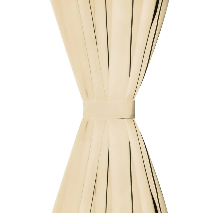 Rideau occultant avec boucles 2 pcs 140 x 225 cm Beige - 3