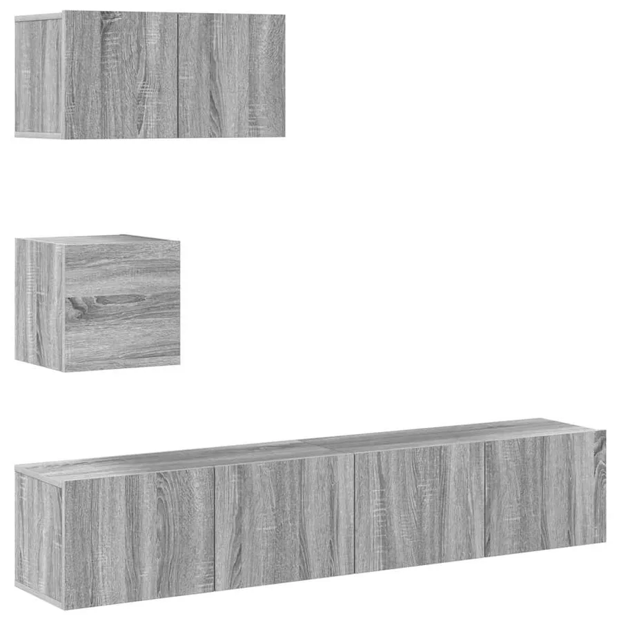 Ensemble de meubles TV 4 pcs Sonoma gris Bois d'ingénierie - 2