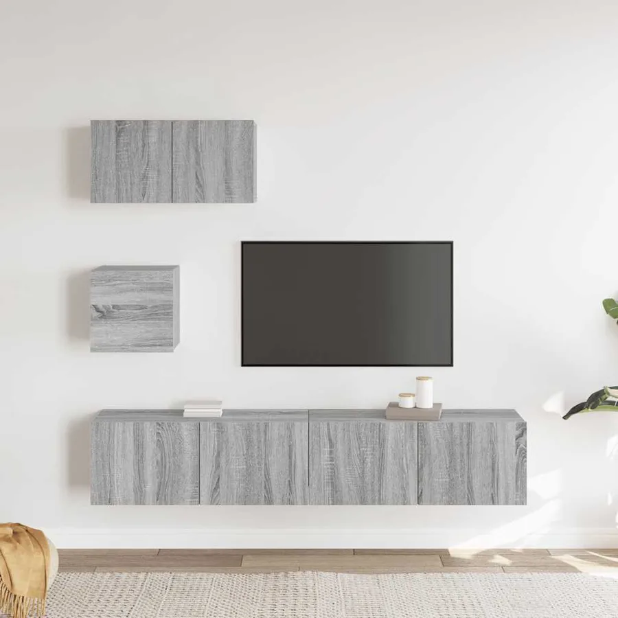 Ensemble de meubles TV 4 pcs Sonoma gris Bois d'ingénierie - 3