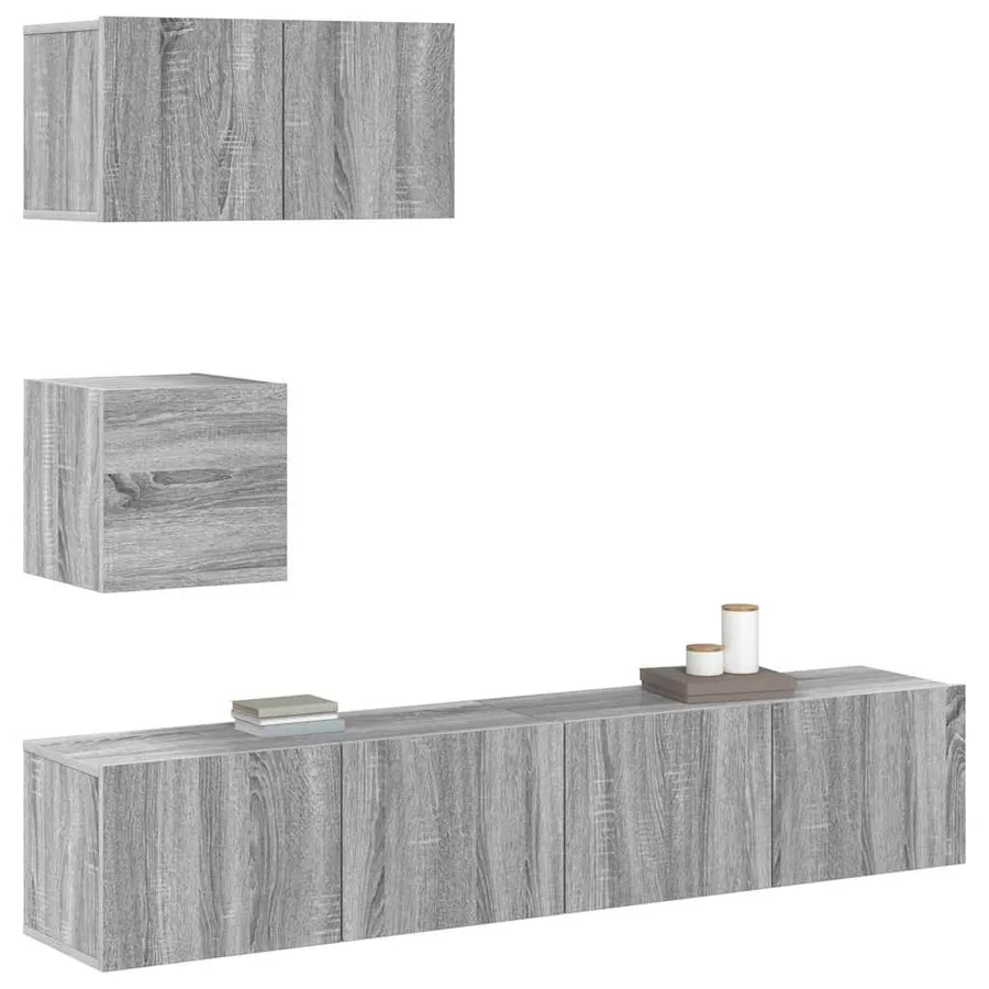 Ensemble de meubles TV 4 pcs Sonoma gris Bois d'ingénierie - 4