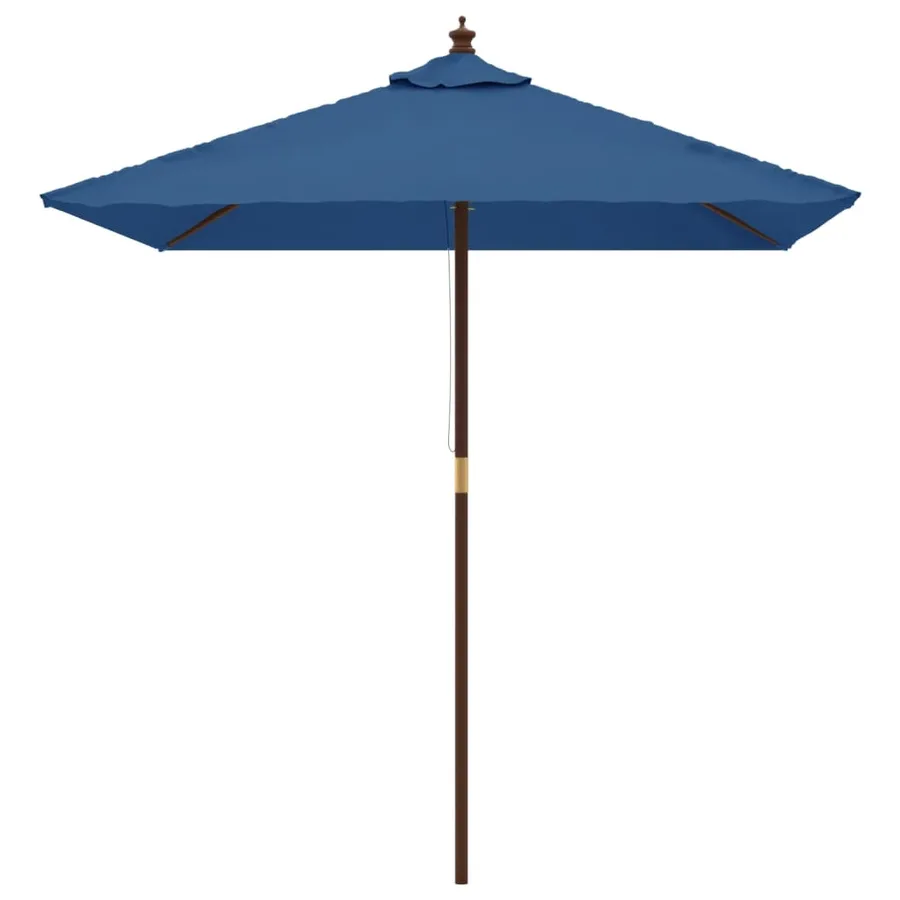 Parasol de jardin avec mât en bois bleu azuré 198x198x231 cm - 3