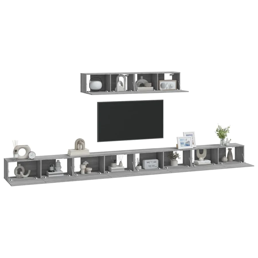Ensemble de meubles TV 6 pcs Sonoma gris Bois d'ingénierie - 7
