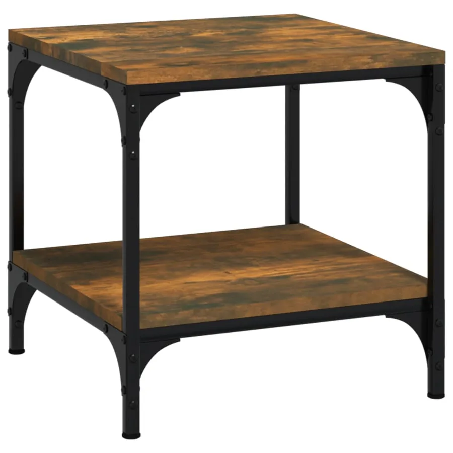 Tables d'appoint 2 pcs Chêne fumé 40x40x40 cm Bois d'ingénierie - 5