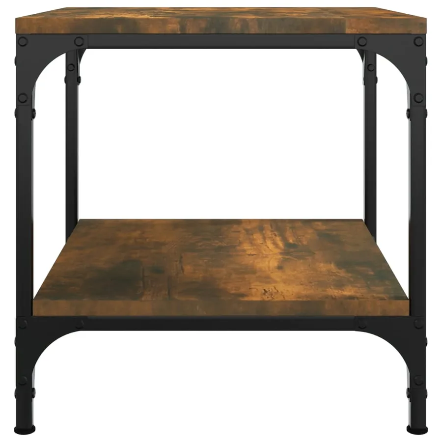 Tables d'appoint 2 pcs Chêne fumé 40x40x40 cm Bois d'ingénierie - 7