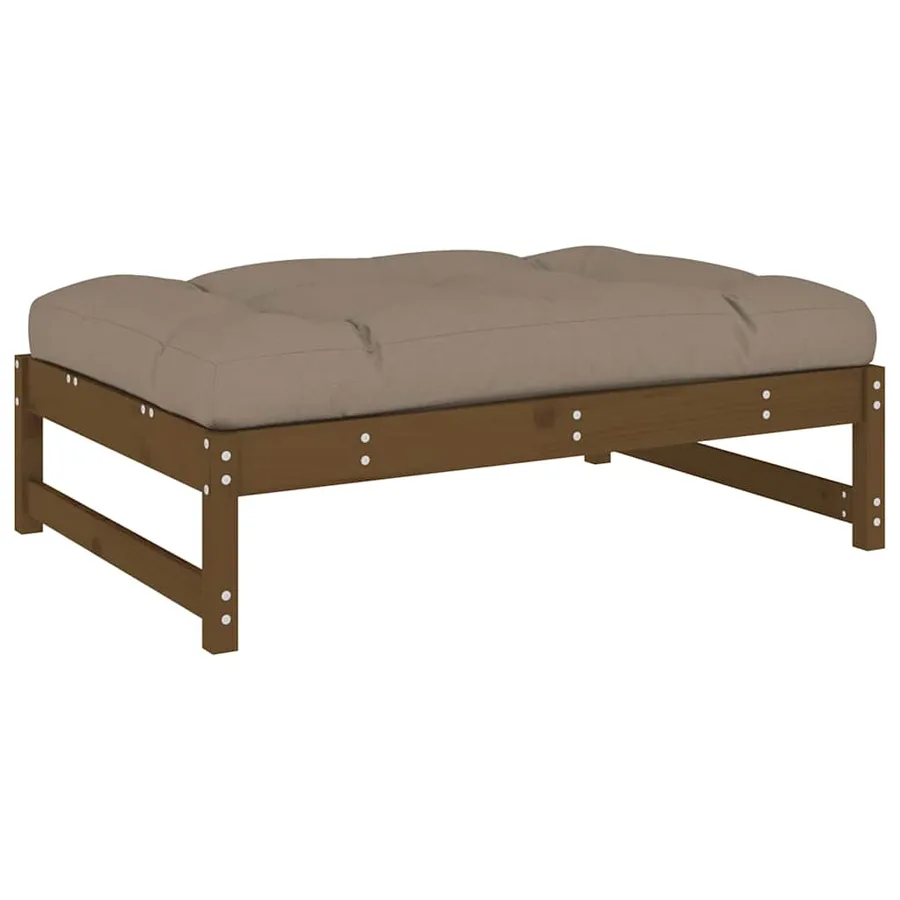Repose-pied de jardin 120x80 cm marron miel bois de pin massif - 2