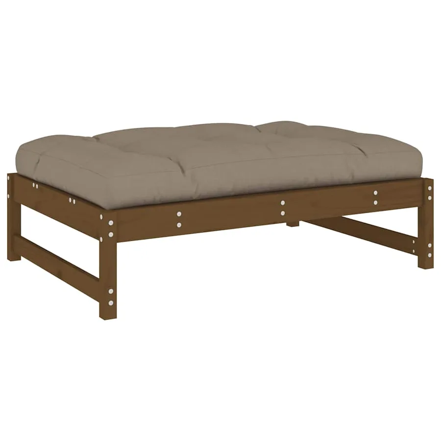 Repose-pied de jardin 120x80 cm marron miel bois de pin massif - 6