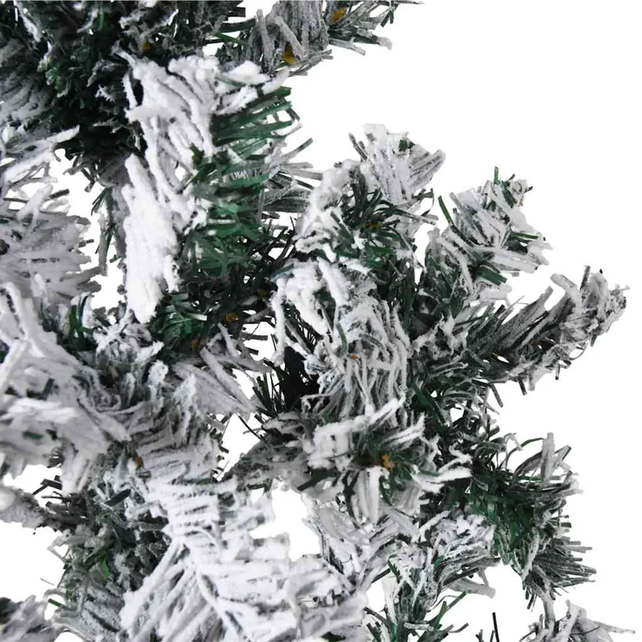 Demi sapin de Noël artificiel mince avec neige floquée 180 cm - 7