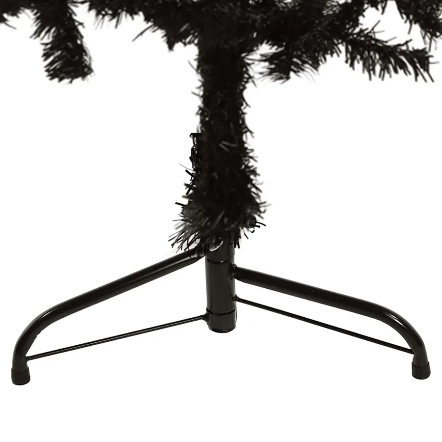 Demi sapin de Noël artificiel mince avec support Noir 150 cm - 7