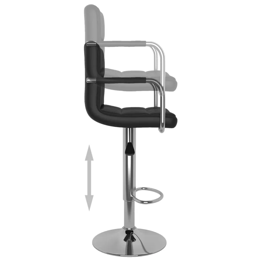 Tabourets de bar lot de 2 noir similicuir - 7