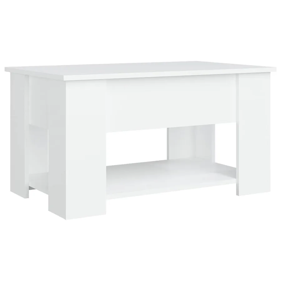 Table basse blanc 79x49x41 cm bois d'ingénierie - 4