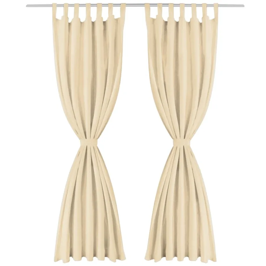 Rideau occultant avec boucles 2 pcs 140 x 245 cm Beige - 2