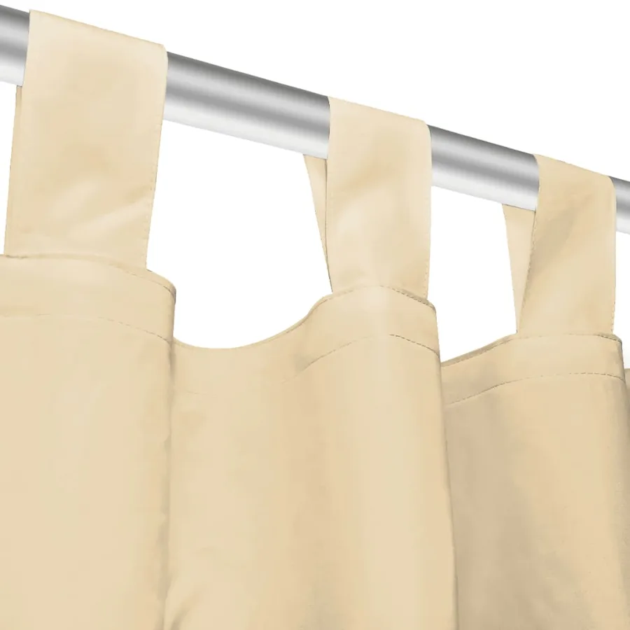Rideau occultant avec boucles 2 pcs 140 x 245 cm Beige - 4