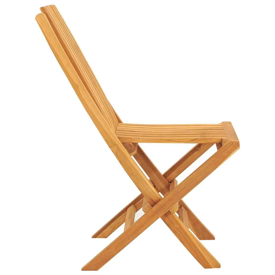 Chaises de jardin pliantes lot de 6 47x47x89cm bois massif teck - 4