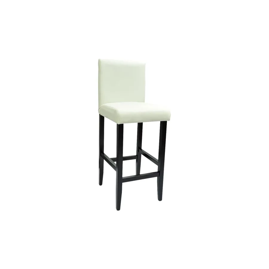 Tabourets de bar lot de 2 blanc similicuir - 3