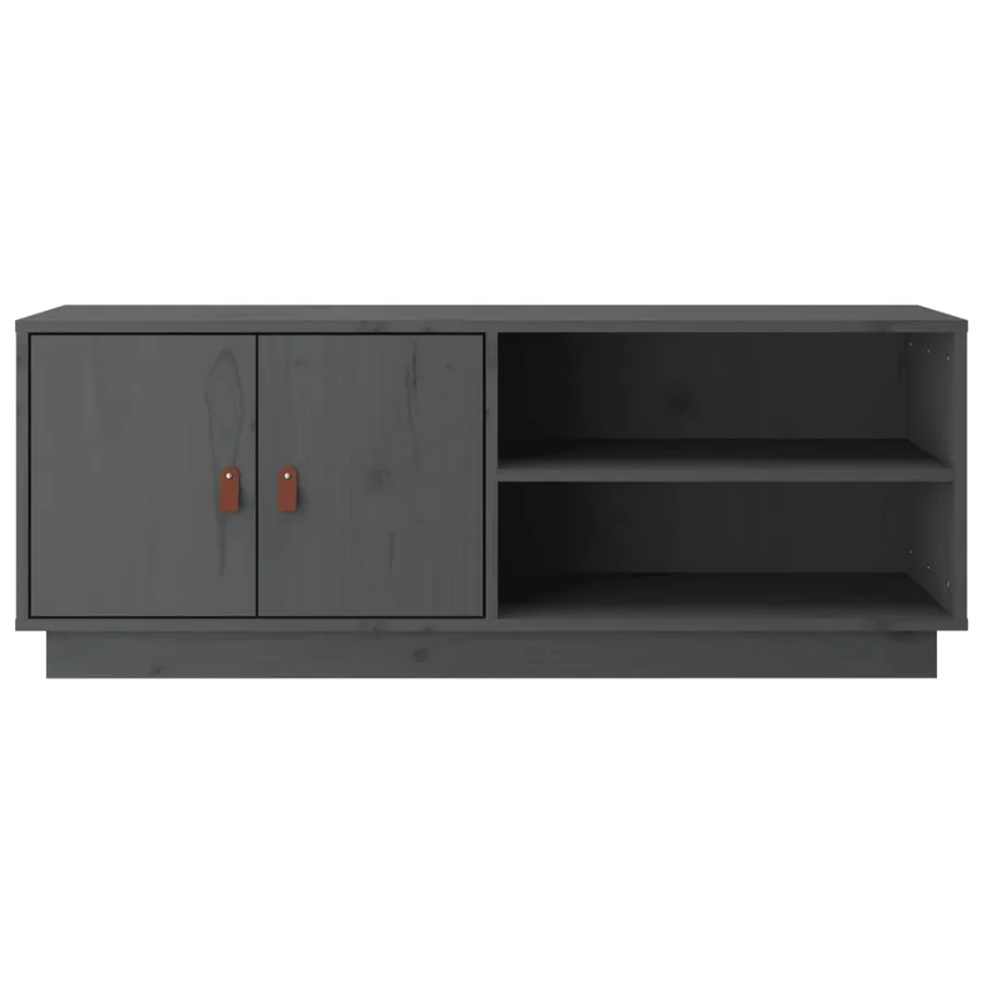 Meuble TV Gris 105x34x40 cm Bois de pin massif - 6