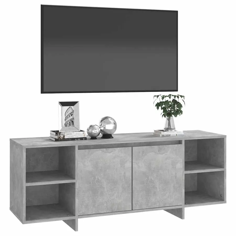 Meuble TV Gris béton 130x35x50 cm Bois d'ingénierie - 4