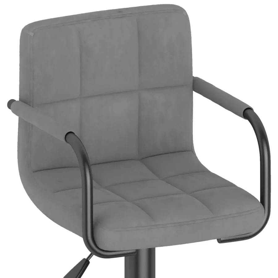 Tabourets de bar lot de 2 gris clair velours - 8