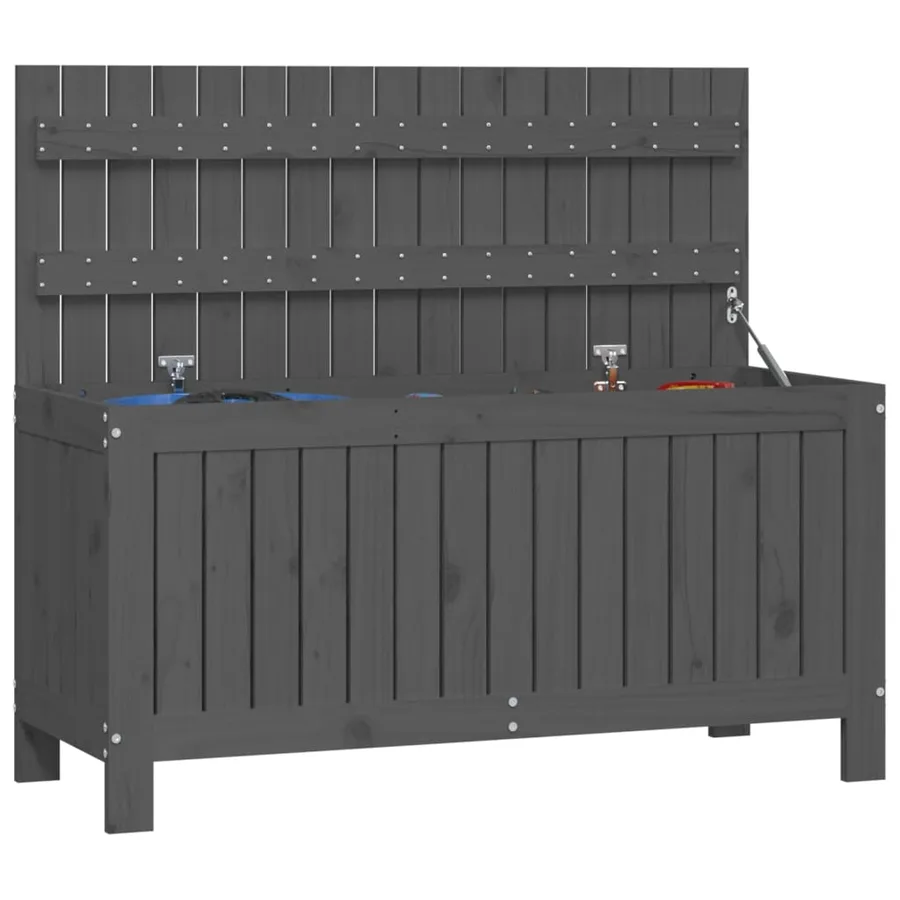 Boîte de rangement de jardin Gris 108x42,5x54 cm Bois de pin - 4