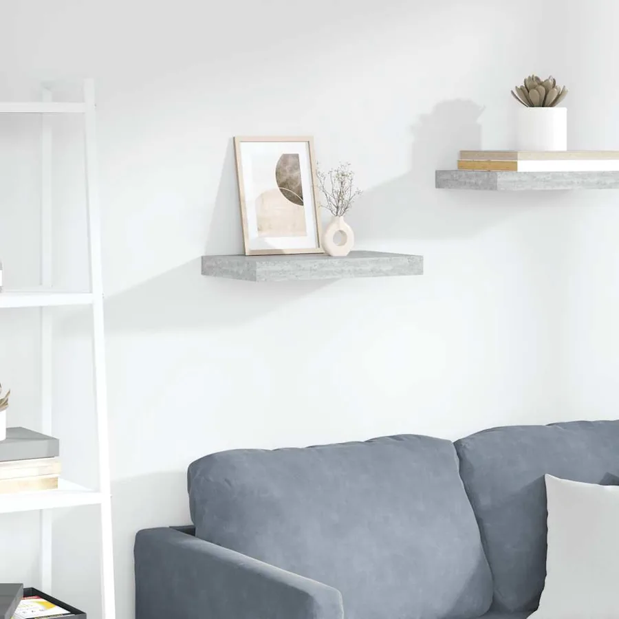 Étagère murale flottante gris béton 40x23,5x3,8 cm MDF