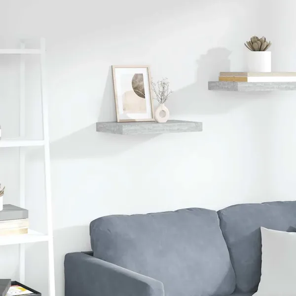Étagère murale flottante gris béton 40x23,5x3,8 cm MDF