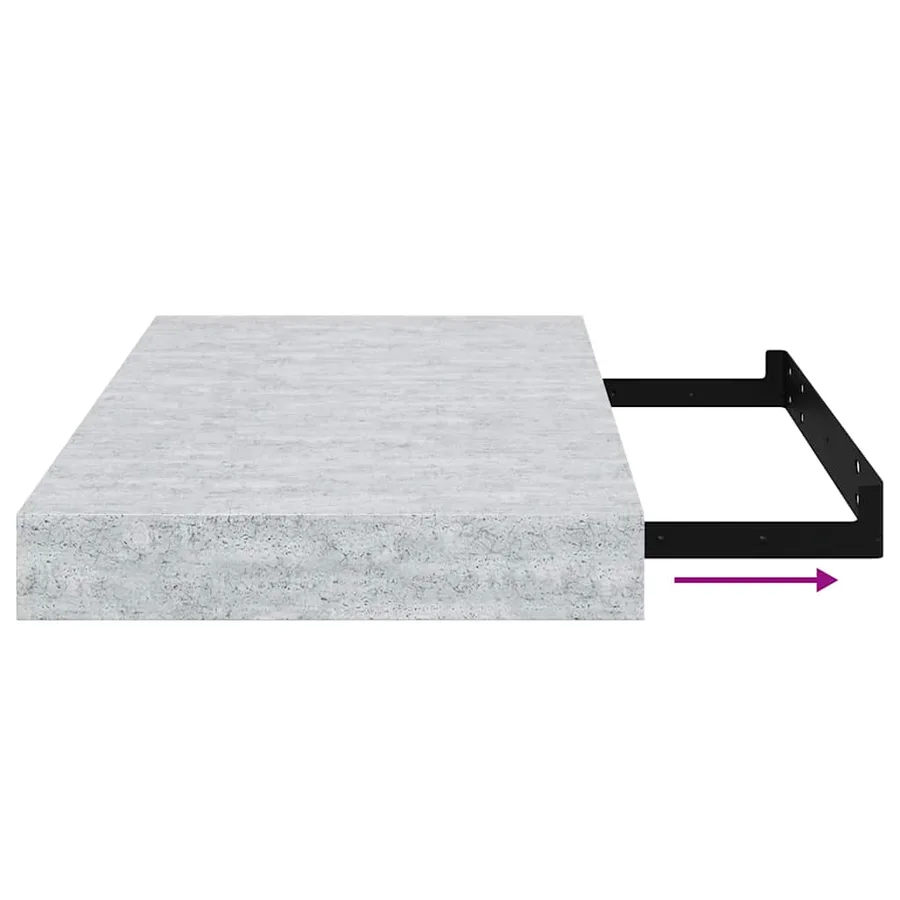 Étagère murale flottante gris béton 40x23,5x3,8 cm MDF - 10
