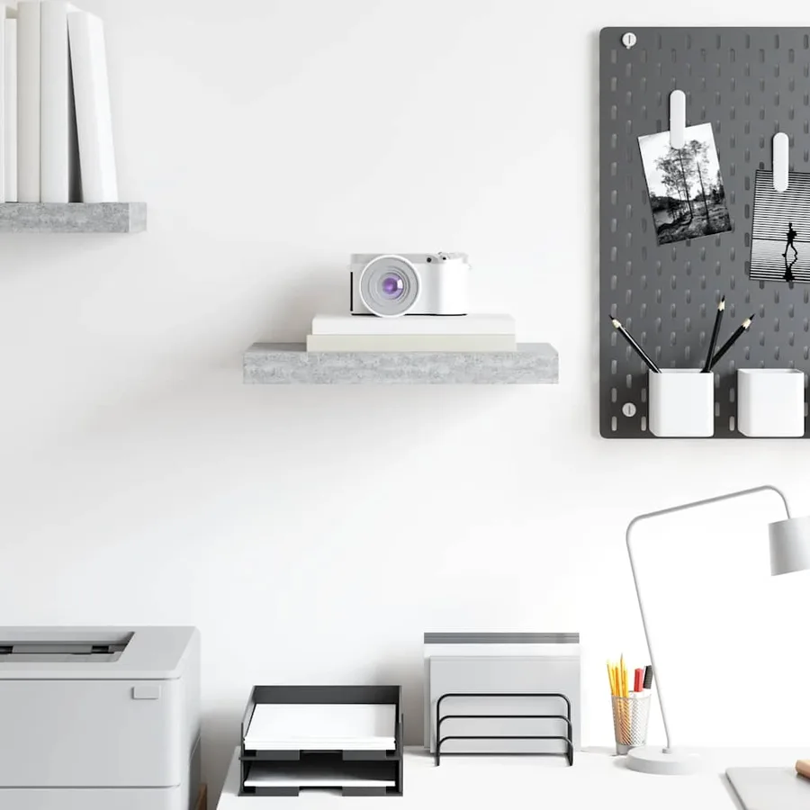 Étagère murale flottante gris béton 40x23,5x3,8 cm MDF - 3