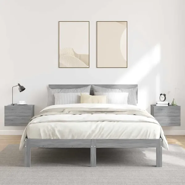 Tables de chevet 2 pcs Sonoma gris 40x30x30cm Bois d'ingénierie