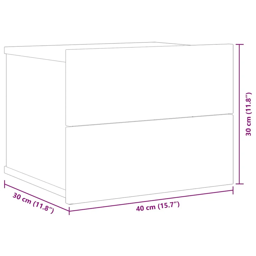 Tables de chevet 2 pcs Sonoma gris 40x30x30cm Bois d'ingénierie - 9
