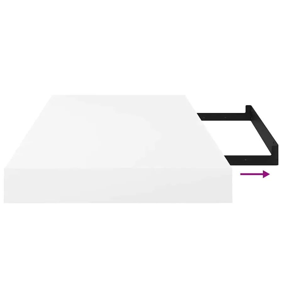Étagère murale flottante 4 pcs Blanc brillant 50x23,5x3,8 cm MDF - 11