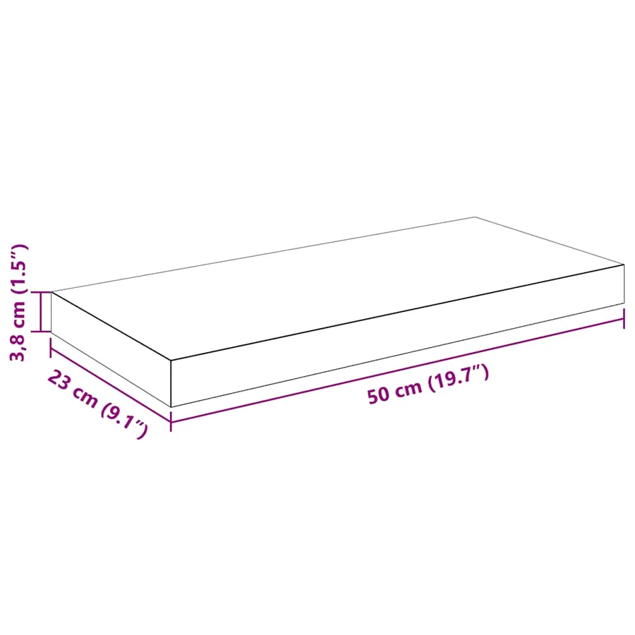 Étagère murale flottante 4 pcs Blanc brillant 50x23,5x3,8 cm MDF - 15