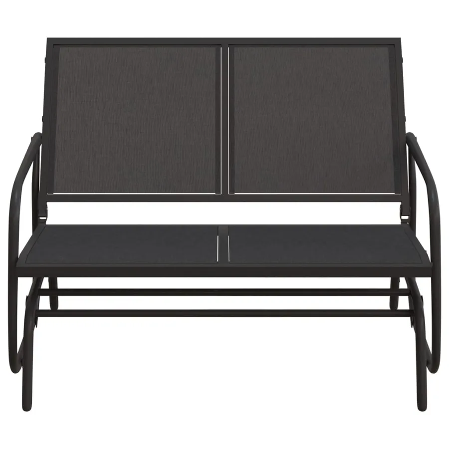 Banc oscillant de jardin noir 120,5x76x86,5 cm textilène/acier - 3