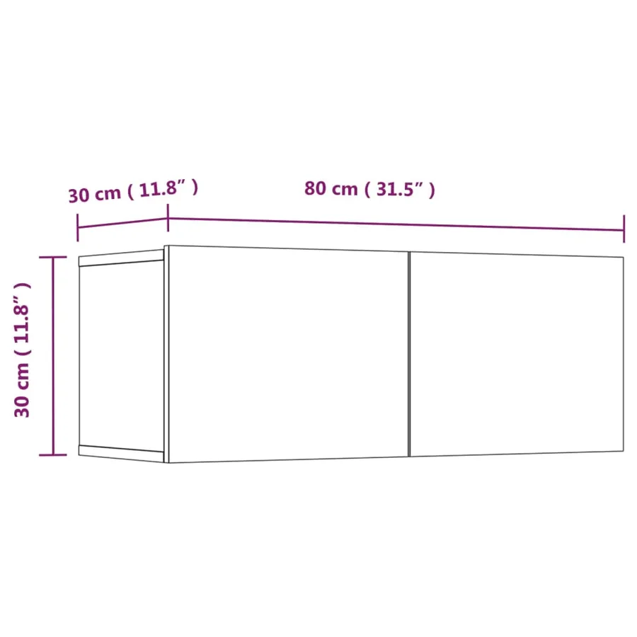 Meubles TV 4 pcs blanc 80x30x30 cm bois d'ingénierie - 12