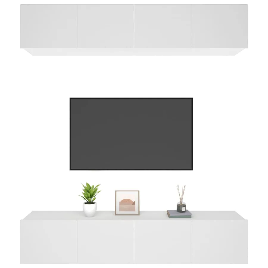 Meubles TV 4 pcs blanc 80x30x30 cm bois d'ingénierie - 4