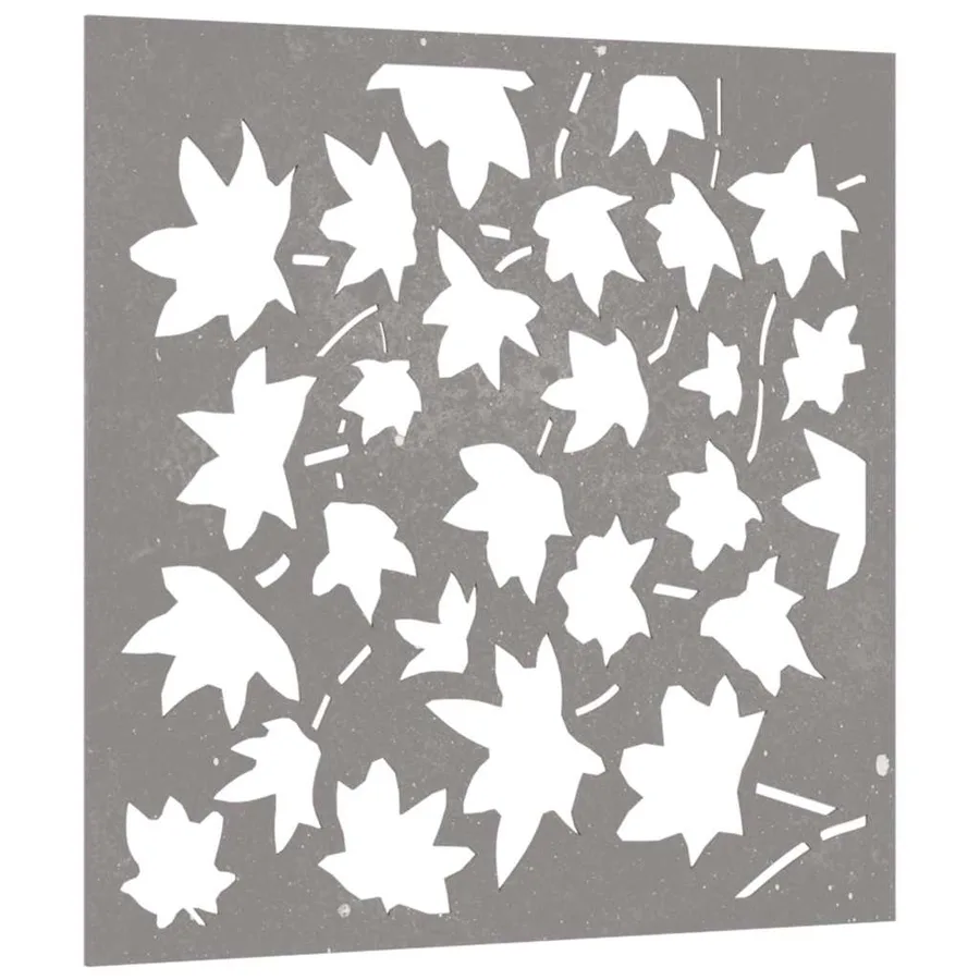 Décoration murale jardin 55x55 cm acier corten design feuille - 3