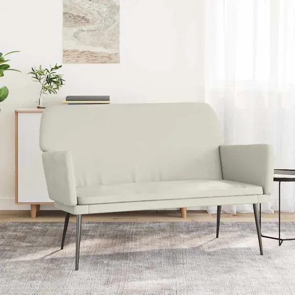 Banc Crème 108x79x79 cm Velours