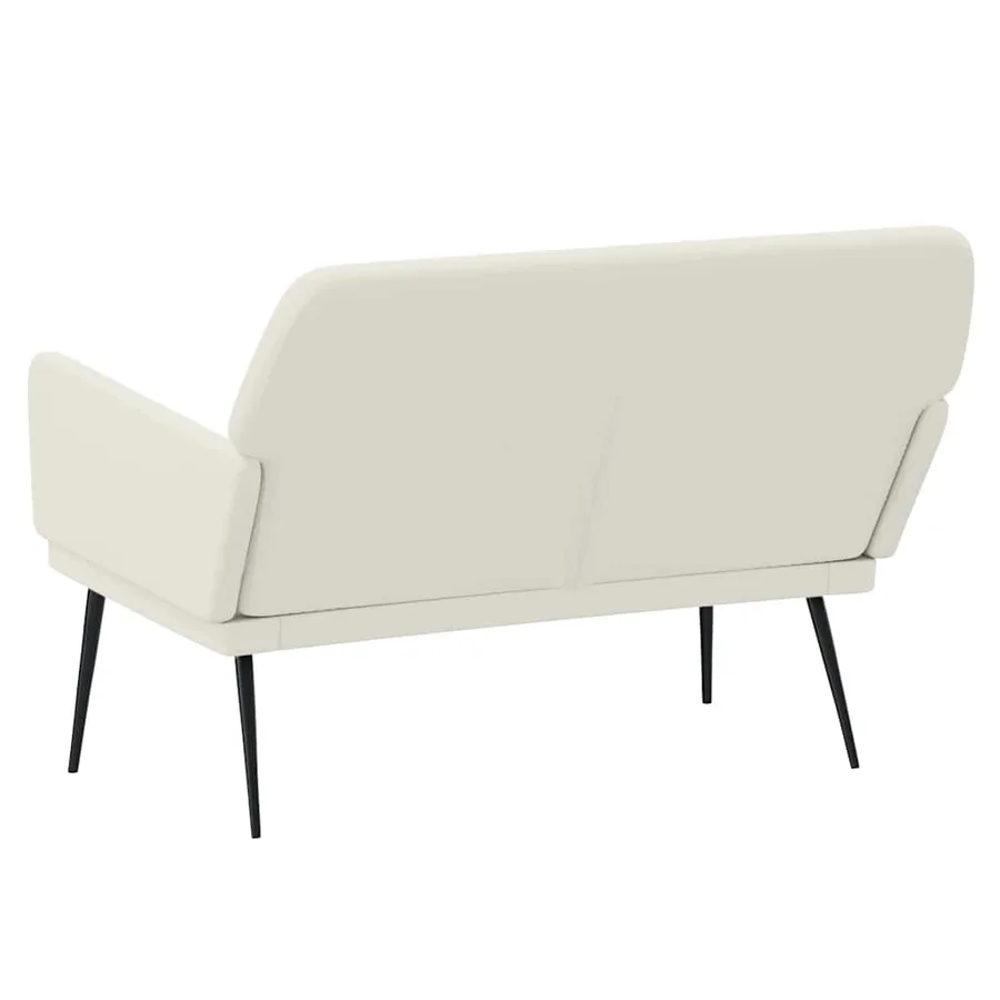 Banc Crème 108x79x79 cm Velours - 5