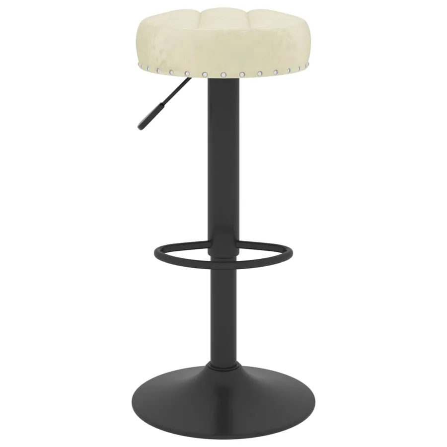 Tabourets de bar lot de 2 crème velours - 4