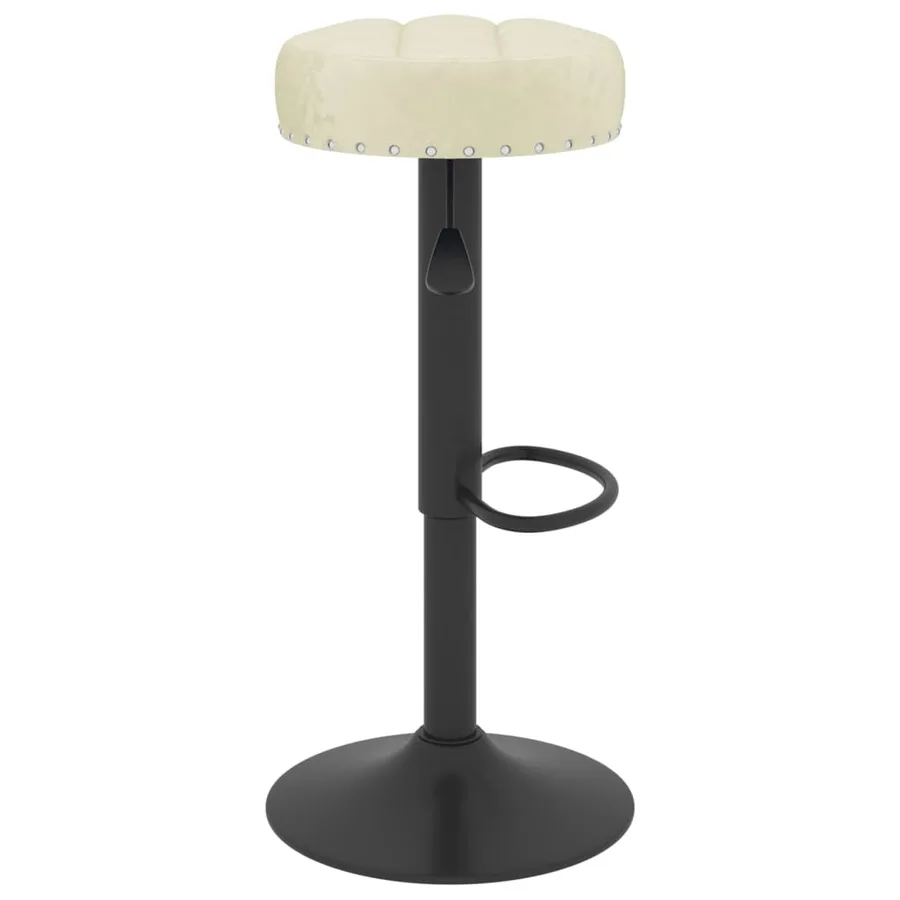 Tabourets de bar lot de 2 crème velours - 5