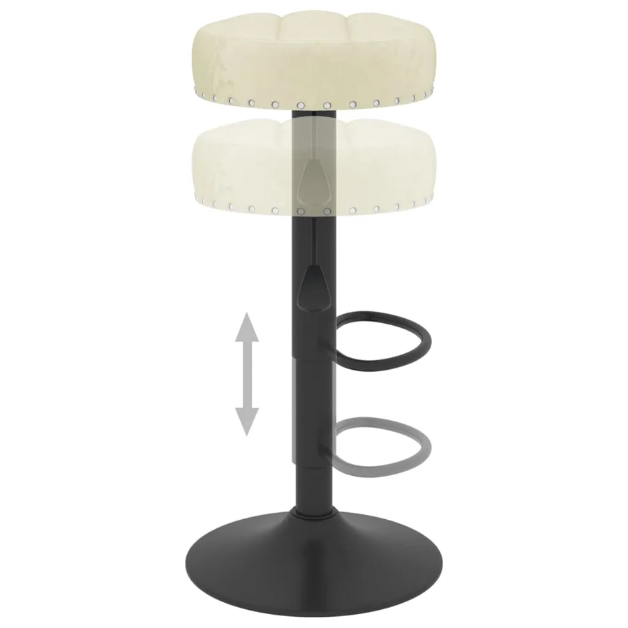 Tabourets de bar lot de 2 crème velours - 7