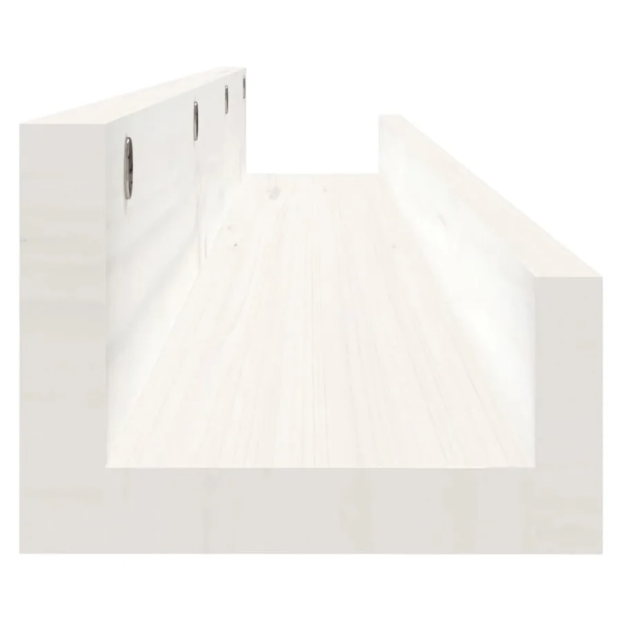 Étagères murales 2 pcs Blanc 110x12x9 cm Bois de pin massif - 5